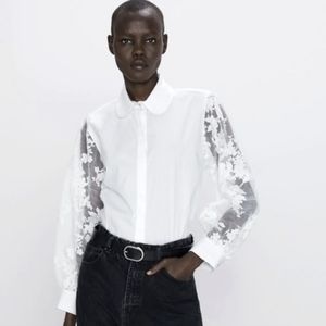 Zara Organza Sleeve Shirt